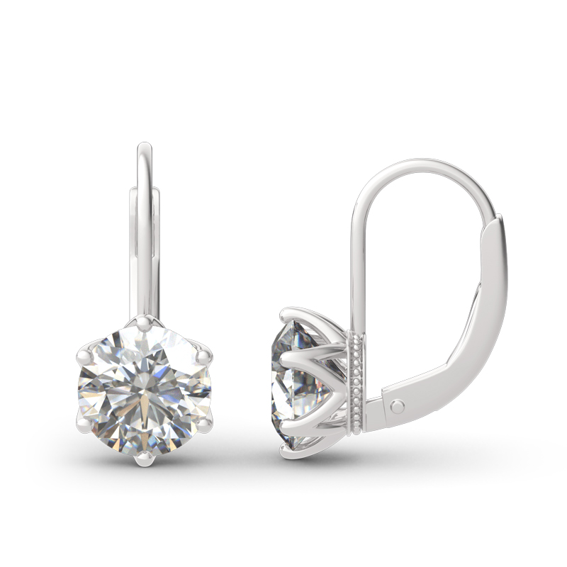 Classic Round Cut Sterling Silver Earrings