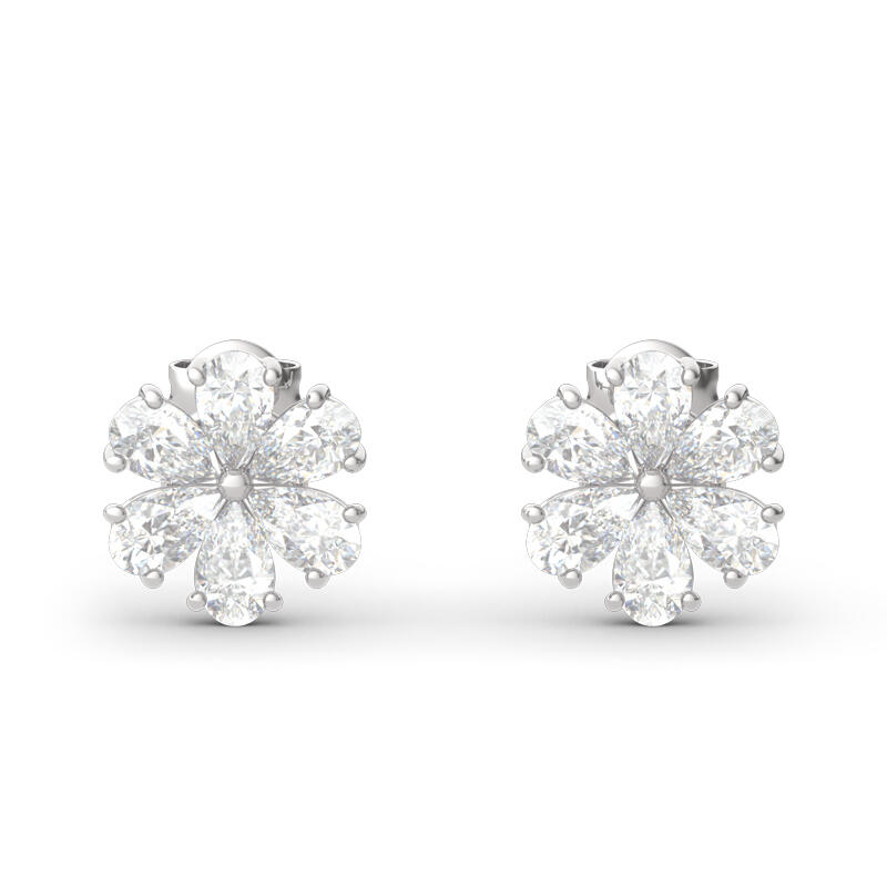 Elegant Flower Sterling Silver Earrings