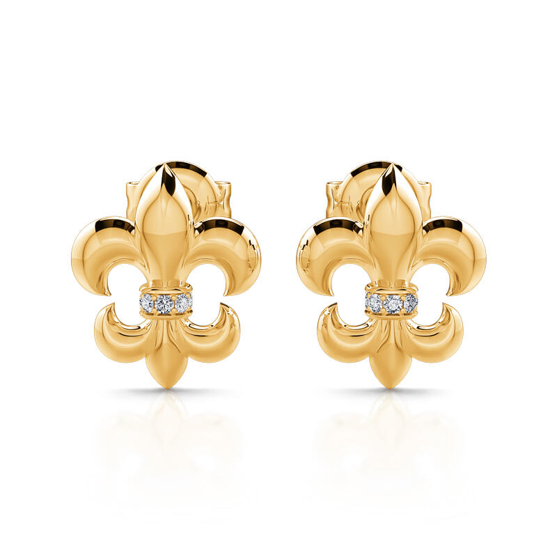 Fleur-de-lis Sterling Silver Stud Earrings