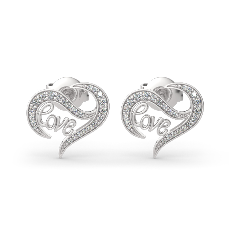 Logo "Eternal Flame" Love Sterling Silver Earrings