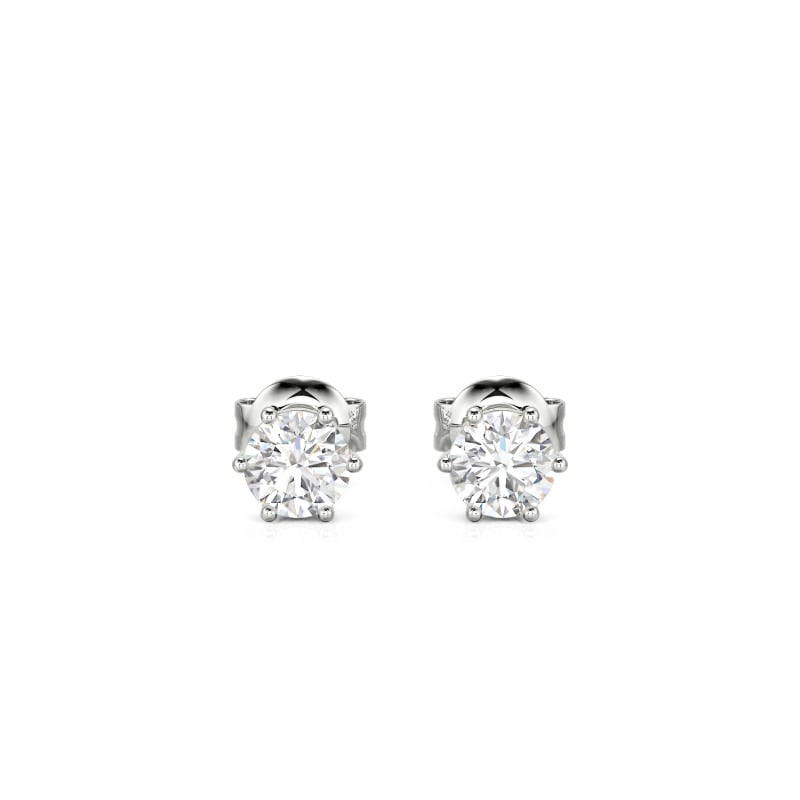 Simple Crown Personalized Sterling Silver Stud Earrings