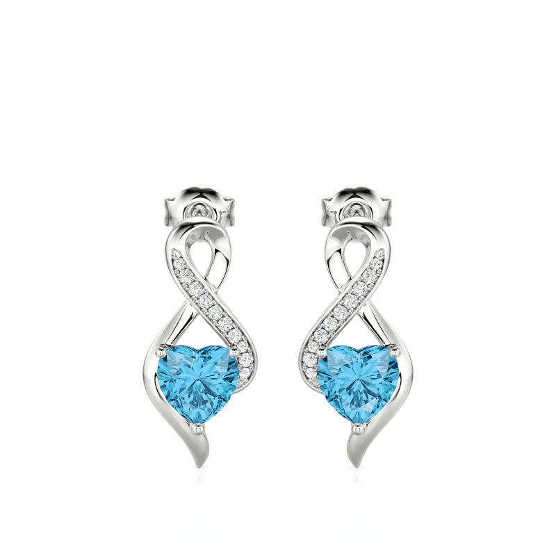 Custom Twist Heart Earrings Sterling Silver