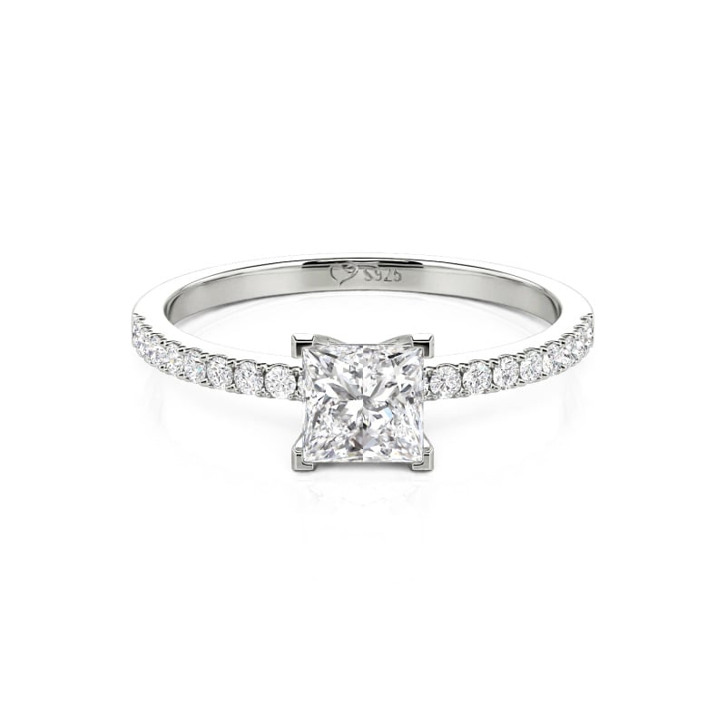 10K/14K/18K Gold Platinum Princess Cut Ring