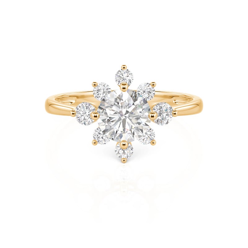 10K/14K/18K Gold Platinum Round Cut Vintage Ring
