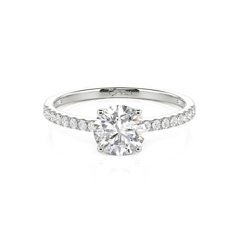 10K/14K/18K Gold Platinum Round Cut Ring