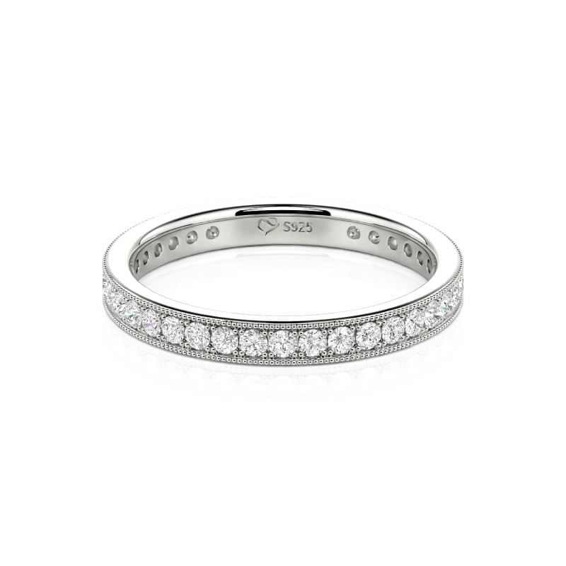 Milgrain Eternity Sterling Silver Band
