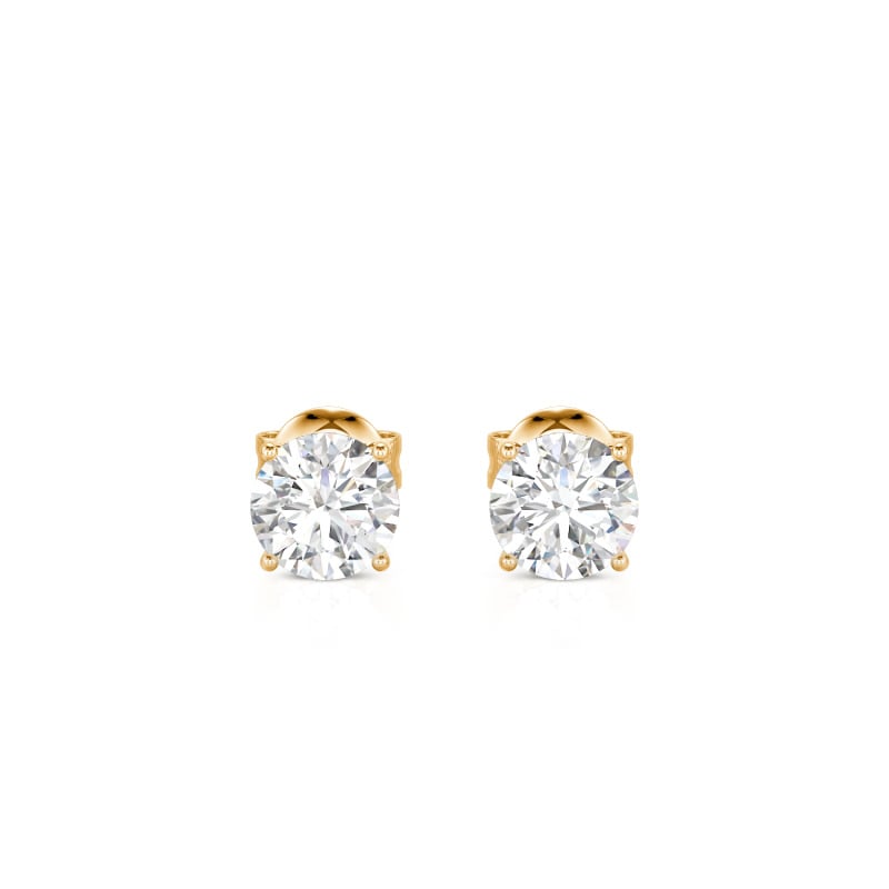 Round Cut Sterling Silver Stud Earrings