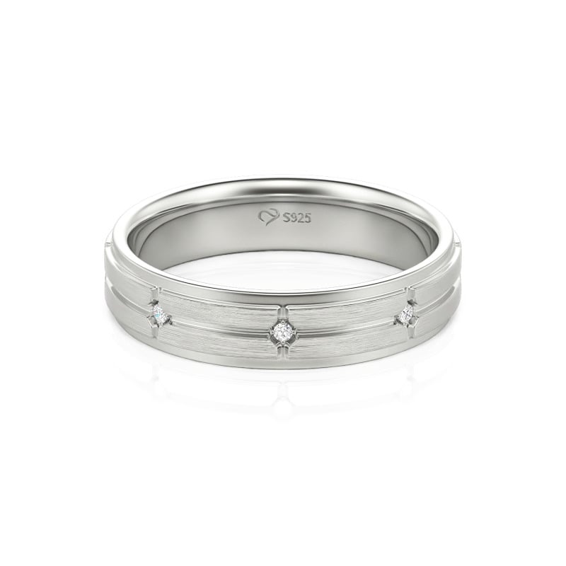10K/14K/18K Gold Platinum Round Cut Men's Band