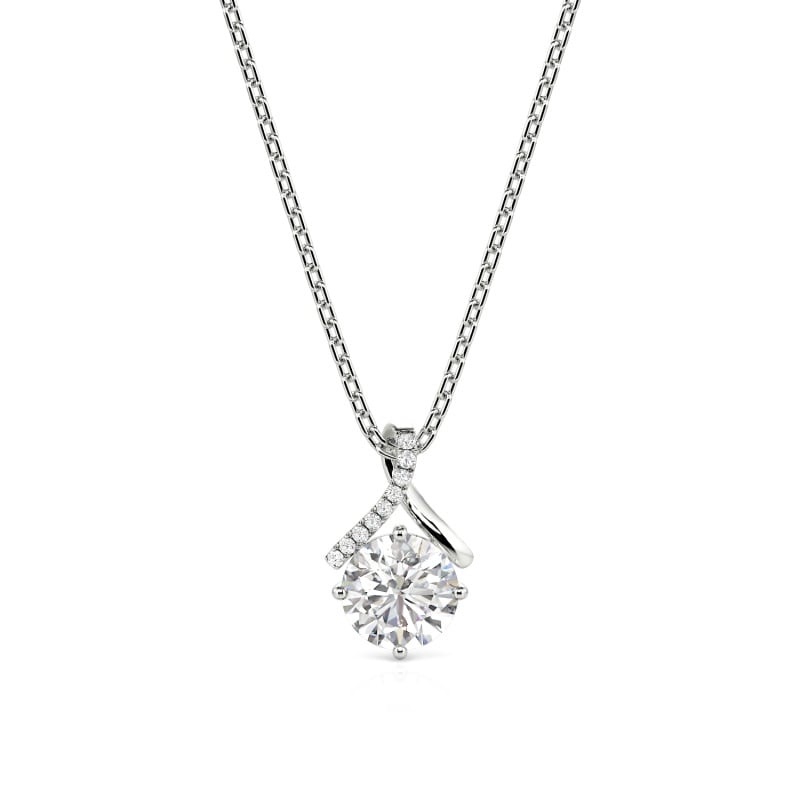 Twist Round Cut Sterling Silver Necklace