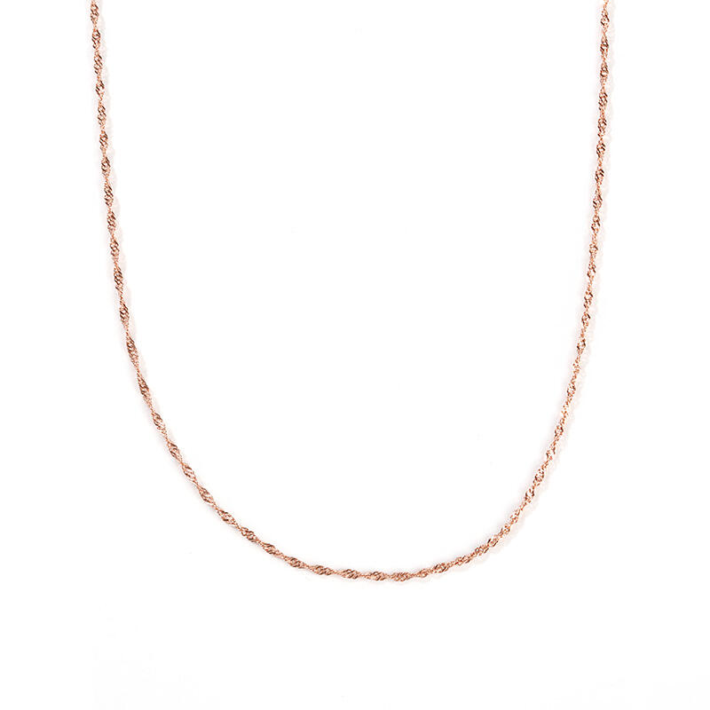 Singapore Twisted Link Sterling Silver Chain Necklace