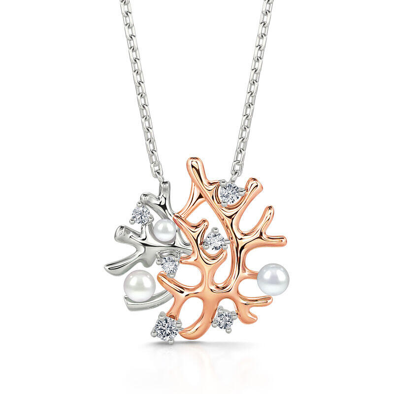 "Coral Reefs" Cultured Pearl Sterling Silver Necklace