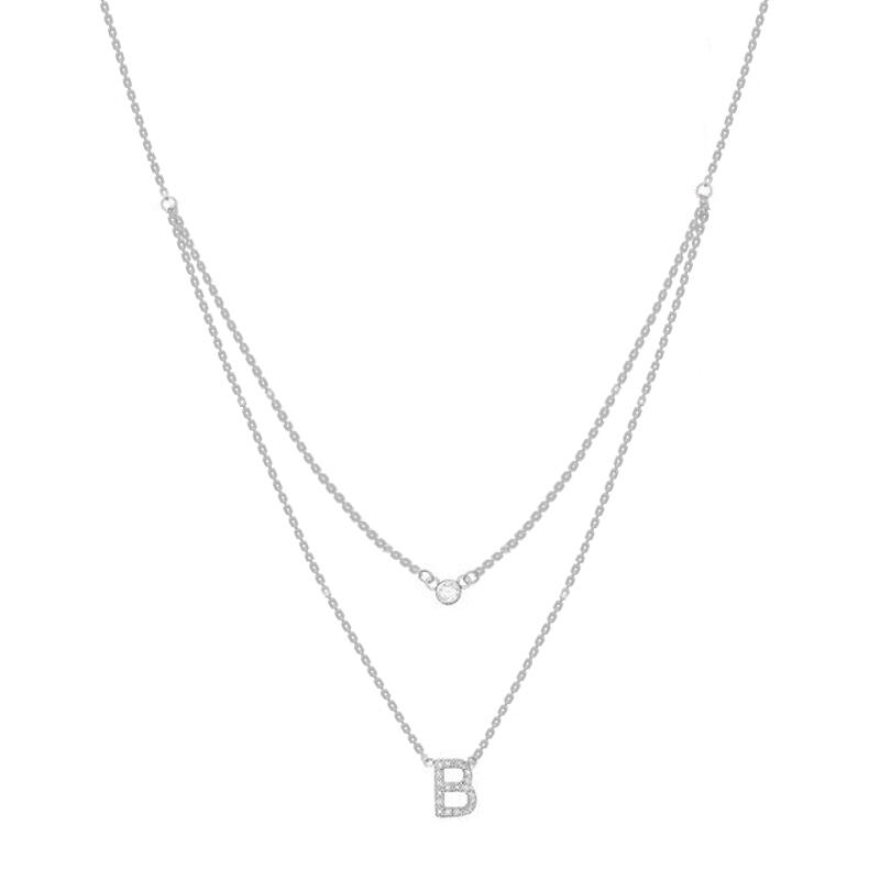 "Timeless Romance" Personalized Sterling Silver Initial Necklace