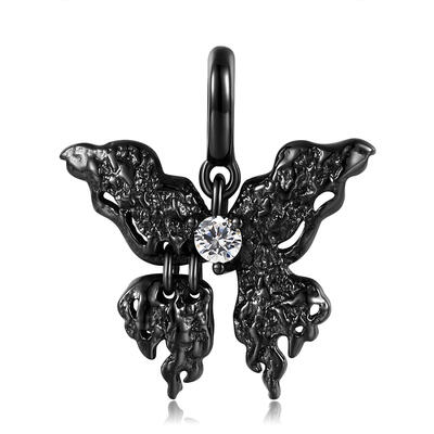Juelvia Dark Style Butterfly Sterling Silver Necklace
