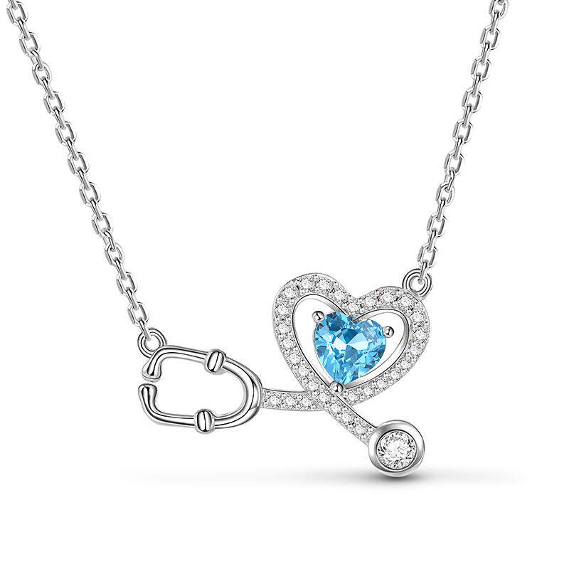 Heart-Shaped Personalized Sterling Silver Necklace