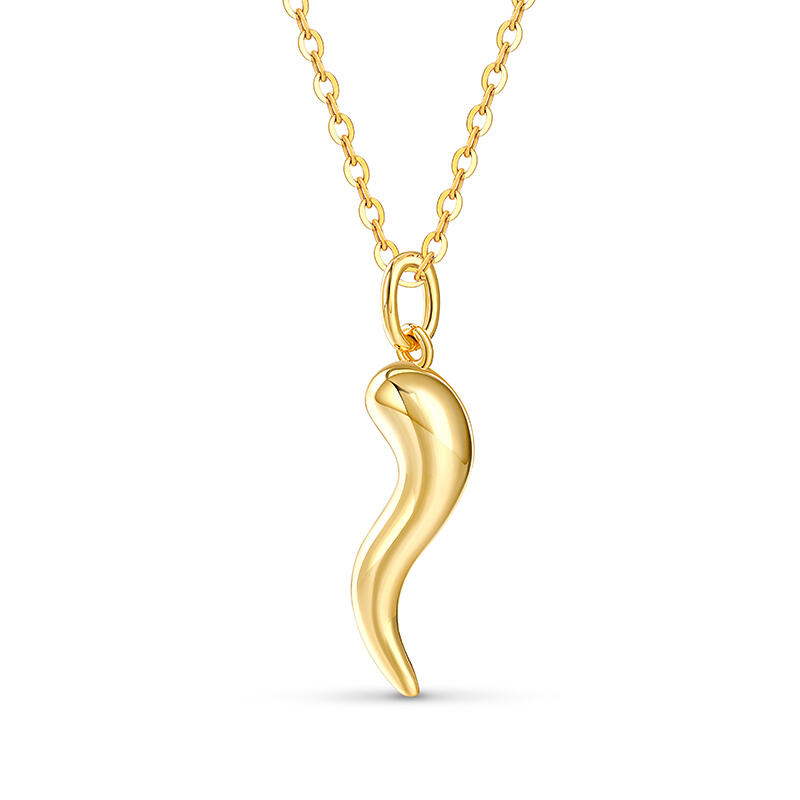 Juelvia "Good Luck" Italian Horn Necklace Sterling Silver