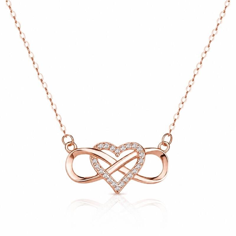 "You Complete Me" Infinity Love Heart Sterling Silver Necklace