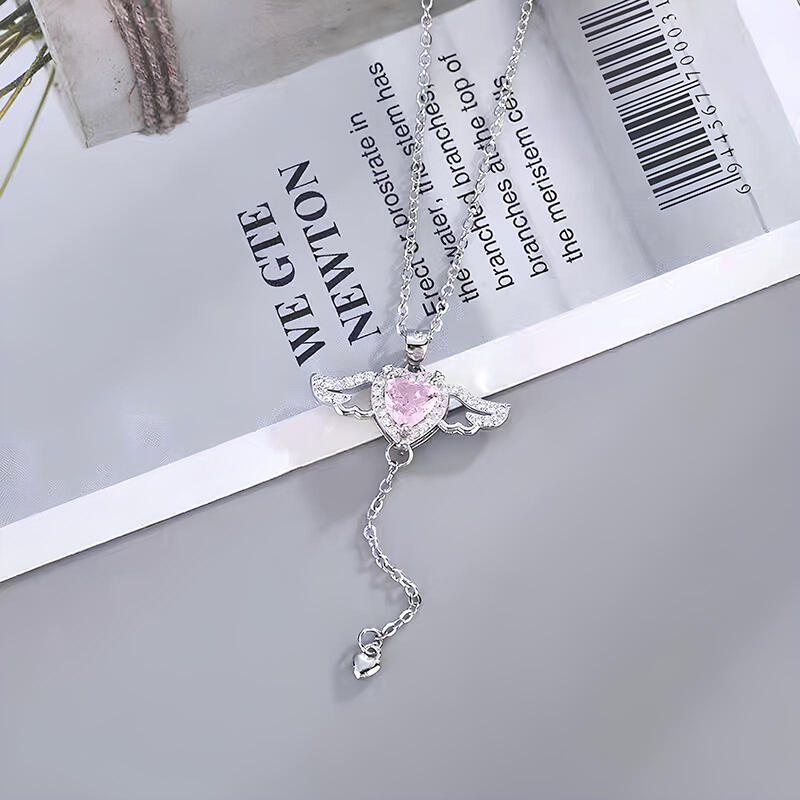 Angel Wings Heart Necklace Juelvia US