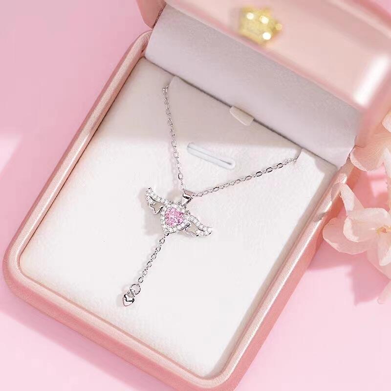 Angel Wings Heart Necklace Juelvia US
