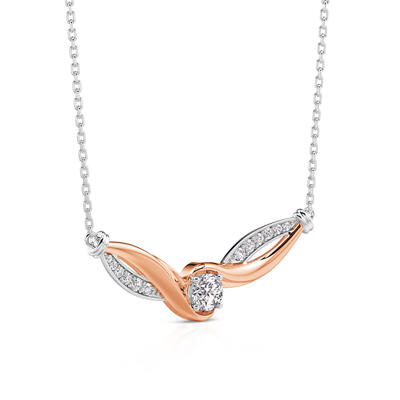 Juelvia Amore Ribbon Twist Two Tone Necklace