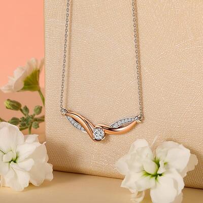 Juelvia Amore Ribbon Twist Two Tone Necklace