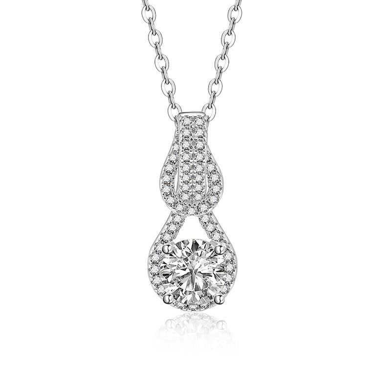 Classic Knot Solitaire Necklace Sterling Silver