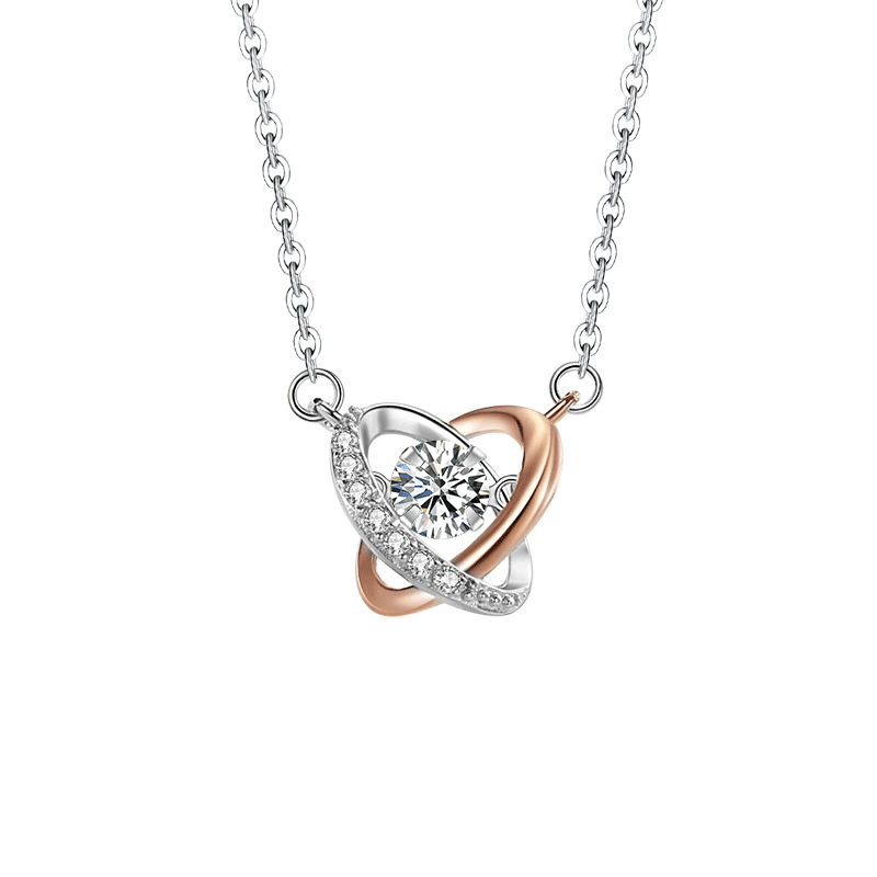 Two Tone Twist Dancing Stone Necklace