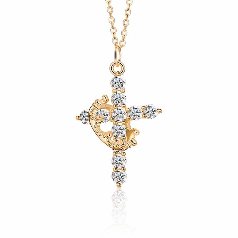 Gold Cross Necklace - view 1