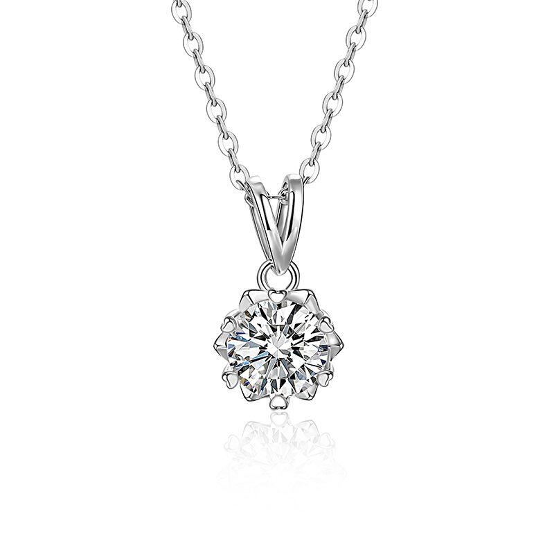 Holiday Round Cut Starburst Snowflake Necklace
