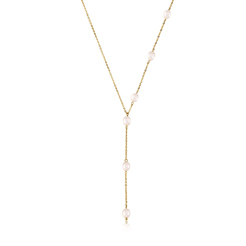 Everyday "Andy" Style Y-Shaped Pearl Necklace