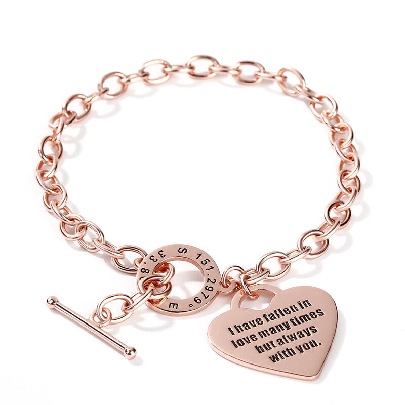 Heart Personalized Sterling Silver Bracelet