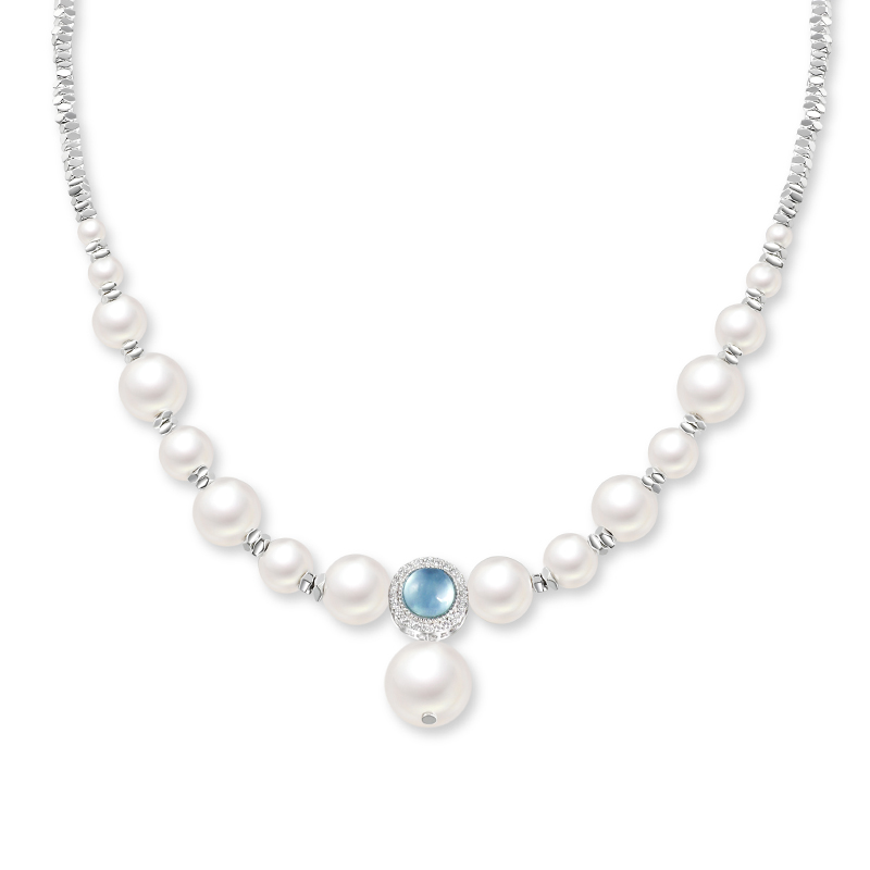 "Extreme Harmony" Gradient Size Pearl Necklace