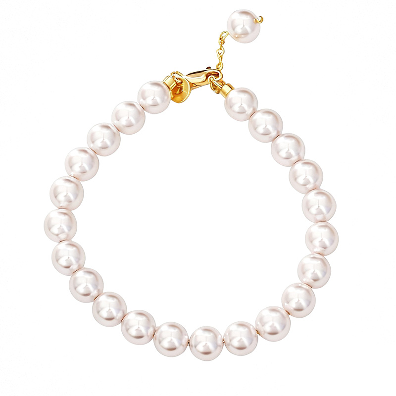 "Timeless Elegance" Classic Golden Tone Pearl Bracelet
