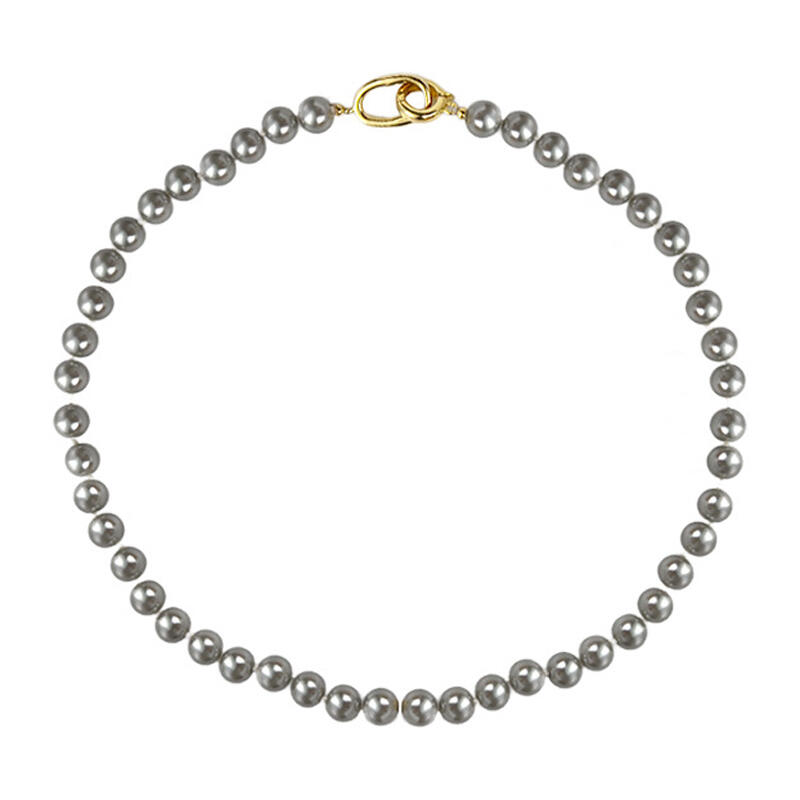 "Bold Opulence" Gray Pearl Necklace