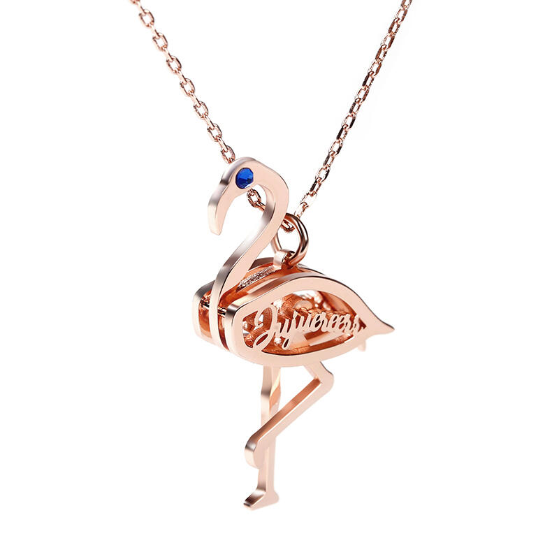 Flamingo Personalized Sterling Silver Necklace