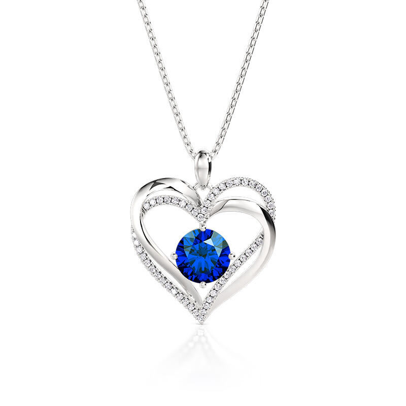 "Eternal Love" Double Heart Custom Necklace With Birthstone