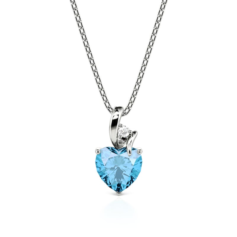 Twist Personalized Heart Necklace with Two Birthstones