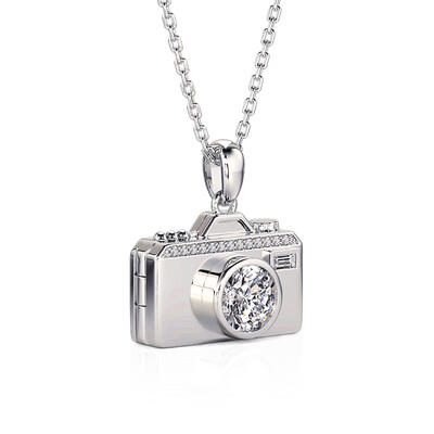 Juelvia Unique Camera Custom Photo Locket Necklace