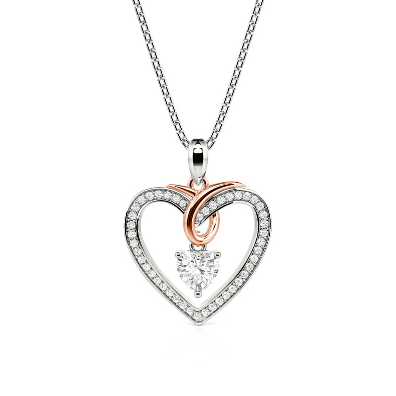 Custom Two Tone Infinity Heart Necklace