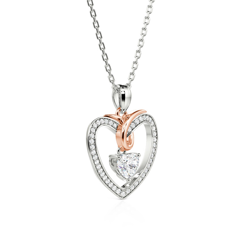 Juelvia Custom Two Tone Infinity Heart Necklace