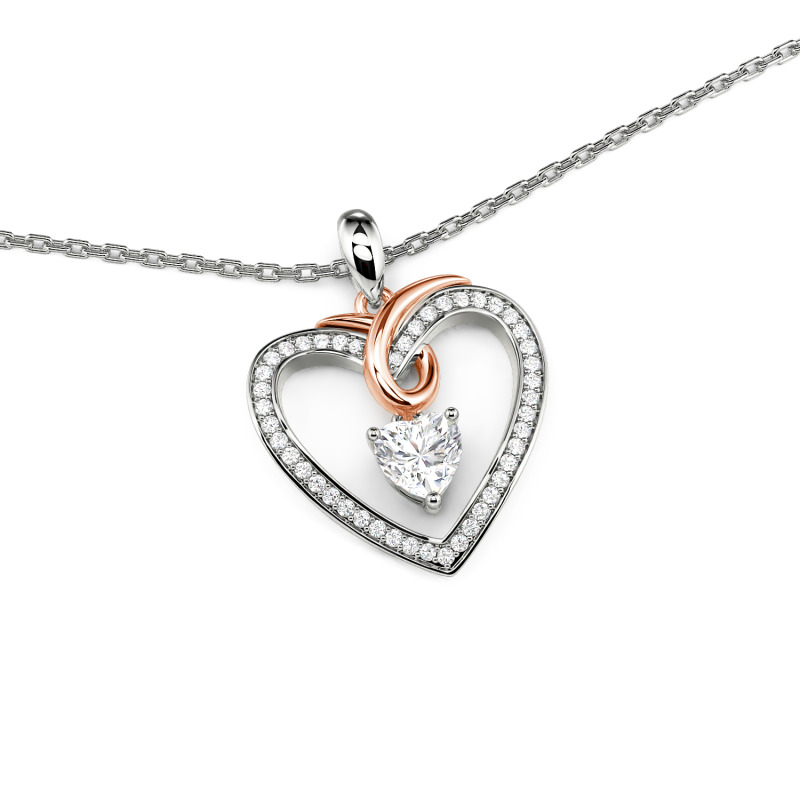Juelvia Custom Two Tone Infinity Heart Necklace