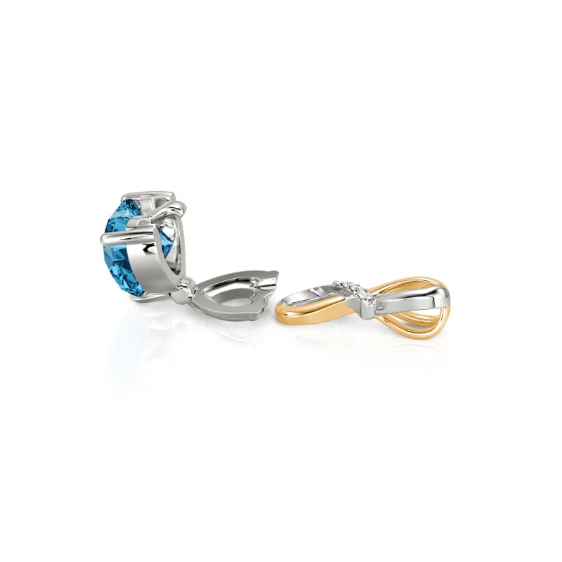 Juelvia Twist Custom Heart Necklace Two Tone Removable