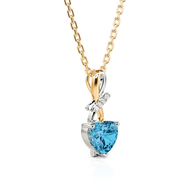 Juelvia Twist Custom Heart Necklace Two Tone Removable