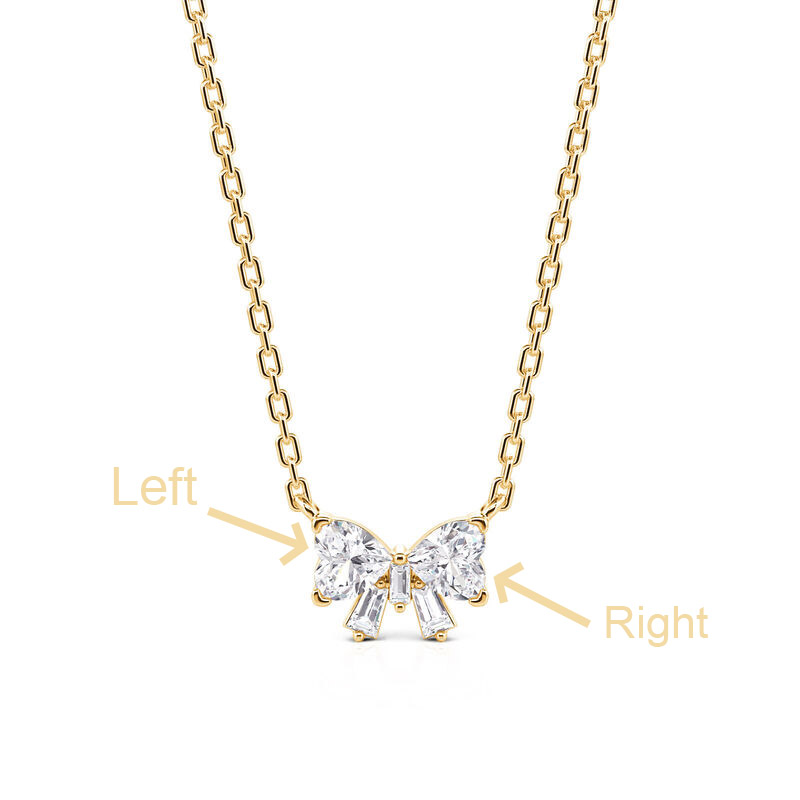 Juelvia Custom Double Heart Bow Necklace with Birthstone