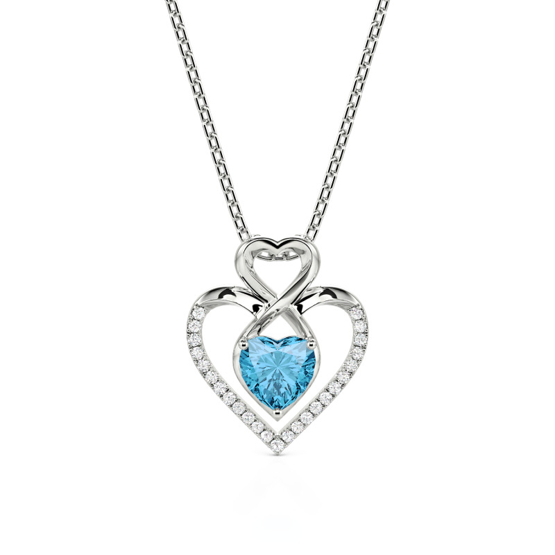 Classic Custom Double Heart Infinity Necklace