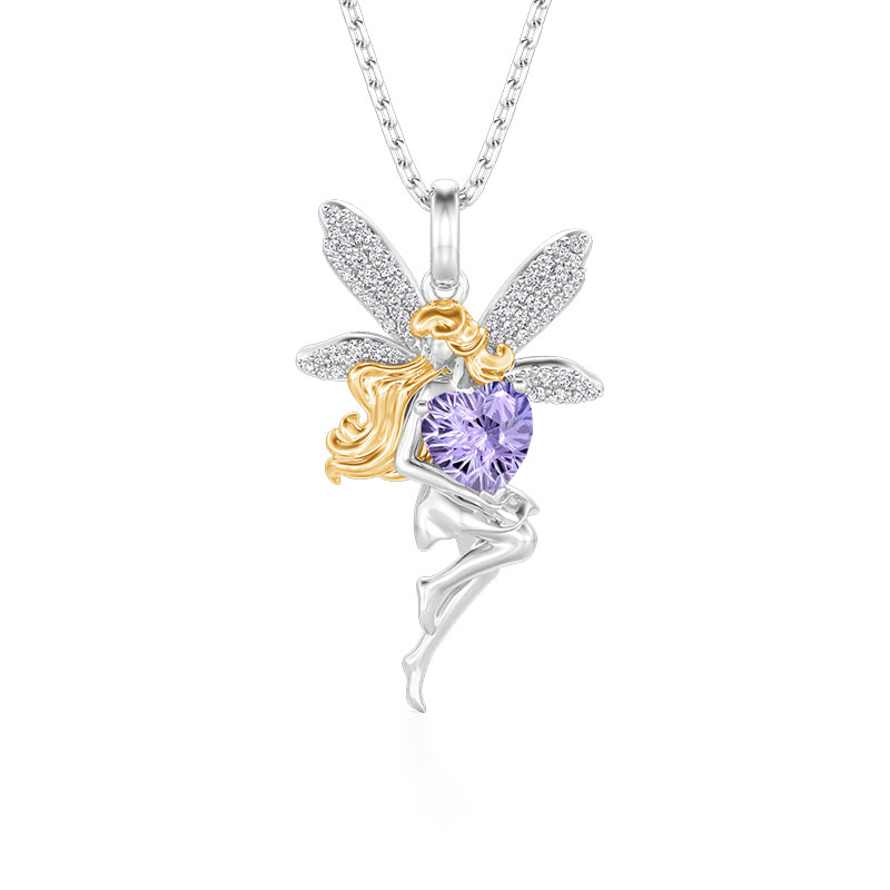 Midsummer Night Fashion Two Tone Fairy Heart Necklace Sterling Silver