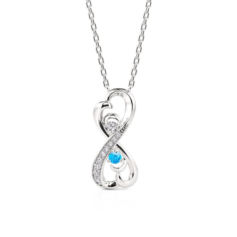Infinity Scroll Pattern Custom Birthstone Necklace