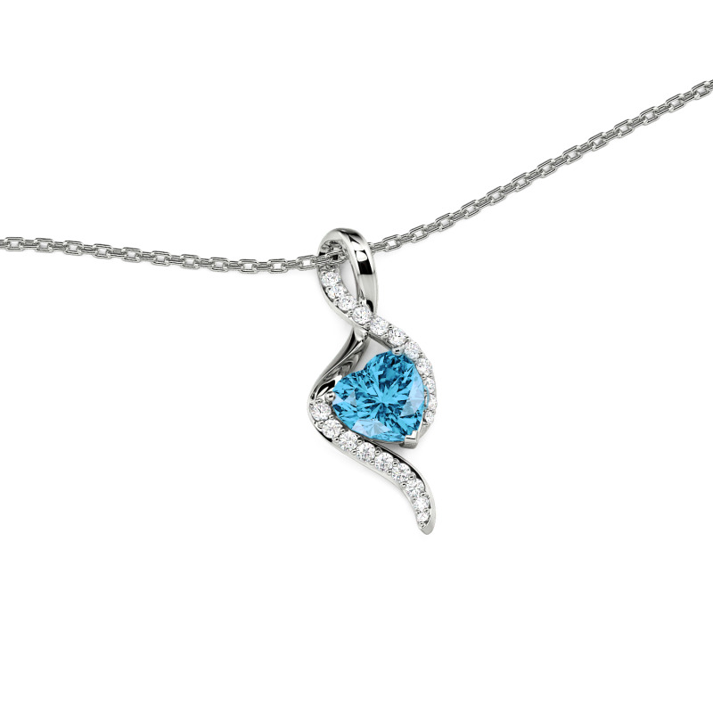 Juelvia Custom Ribbon Twist Heart Pendant Necklace