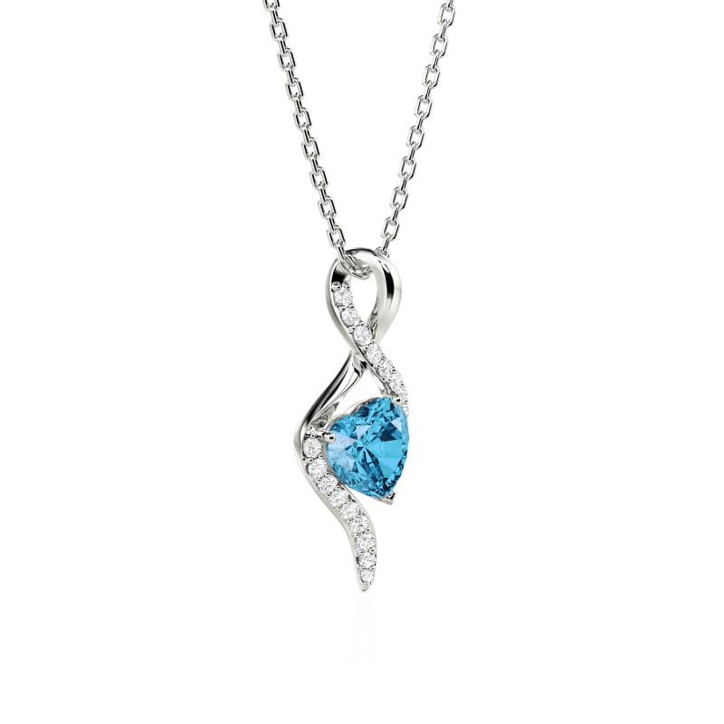 Juelvia Custom Ribbon Twist Heart Pendant Necklace