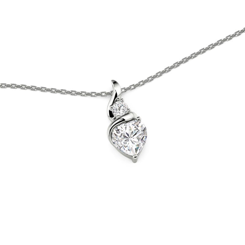 Juelvia Custom Twisted Two Stone Heart Necklace