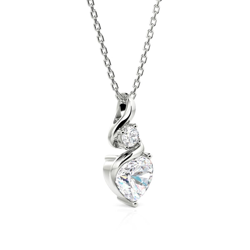 Juelvia Custom Twisted Two Stone Heart Necklace